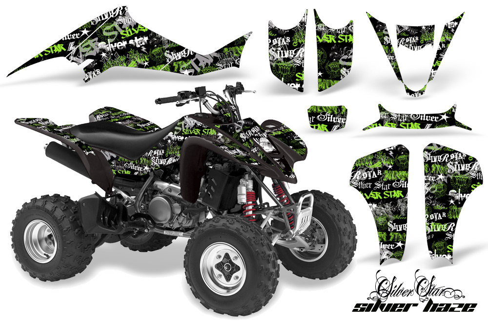 Kawasaki KFX 400 03-08 Graphics Silverhaze GreenBlackBG